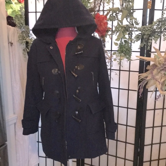 MICHAEL KORS HOODED WOOL BLEND COAT - Picture 1 of 4